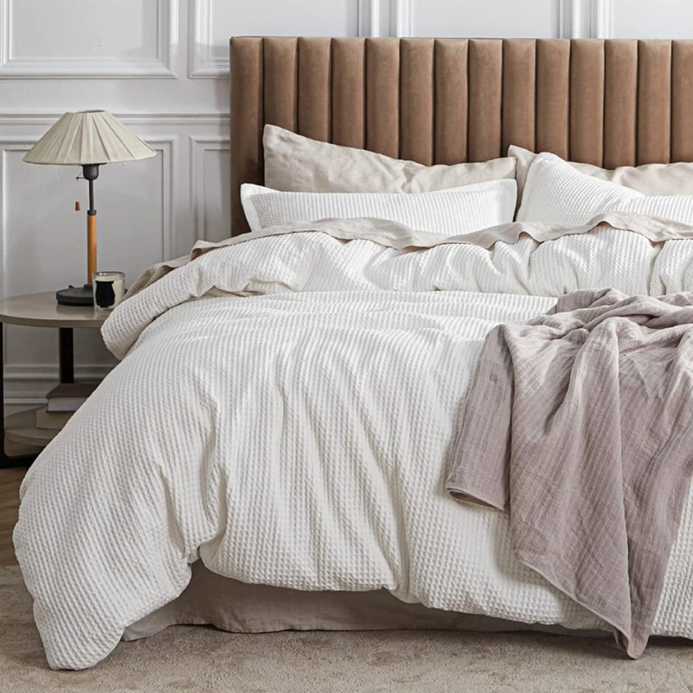 Cotton Duvet Cover - Coconut Waffle - Picture 1 of 2